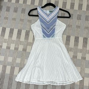 White and blue dress